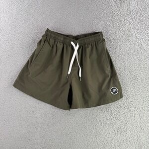 Cove Swim Trunks Men 32 Olive Green 5 Inch Inseam Elastic Waist Stretch Shorts